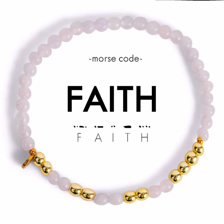 Gold Morse Code Bracelet | FAITH for wholesale by ETHICGOODS