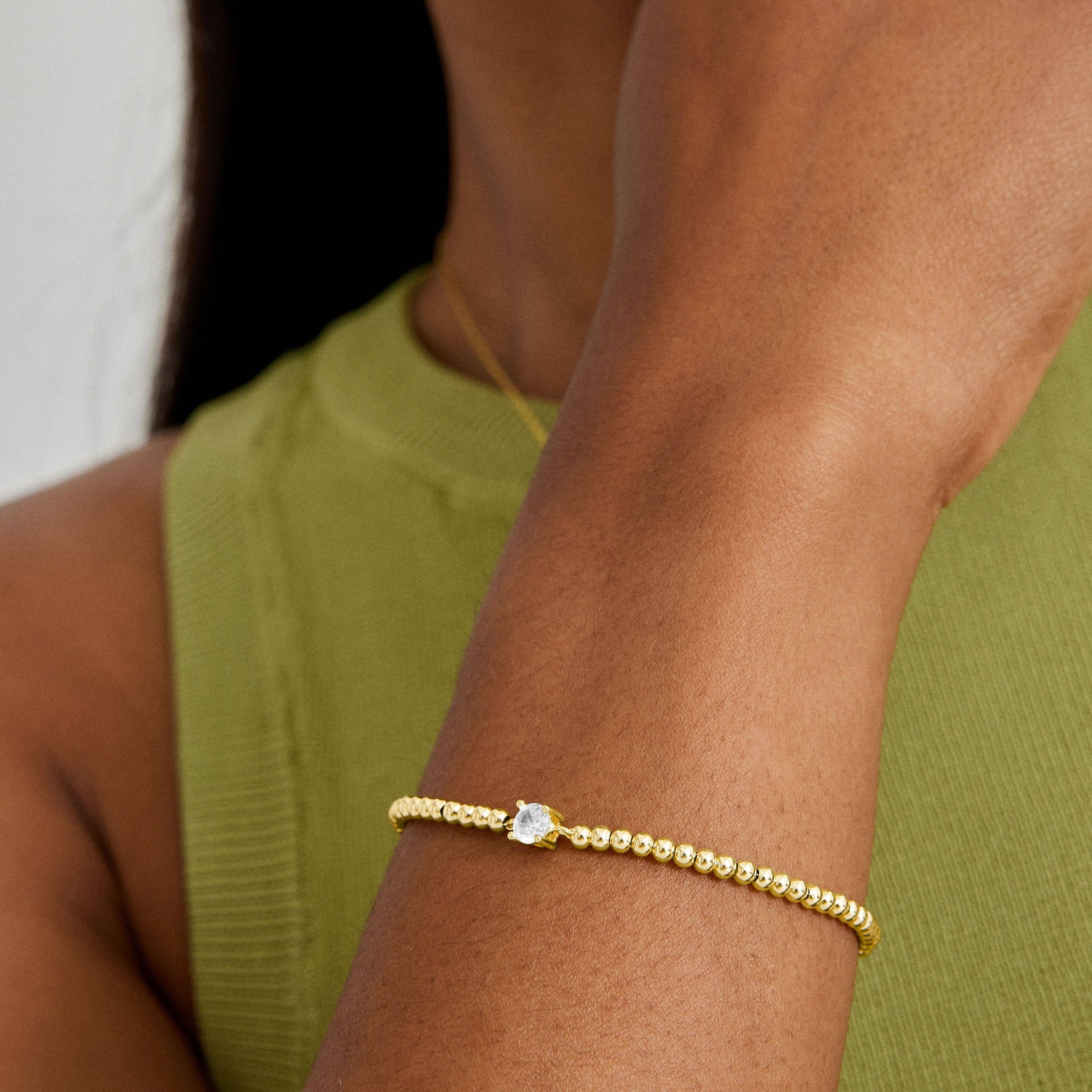 Luxenter - Wholesale Charm/Dangle Bracelet - Pulsera de Plata de Ley 925 con Circonita Brillante acabada en oro amarillo de 18K - Ruza2