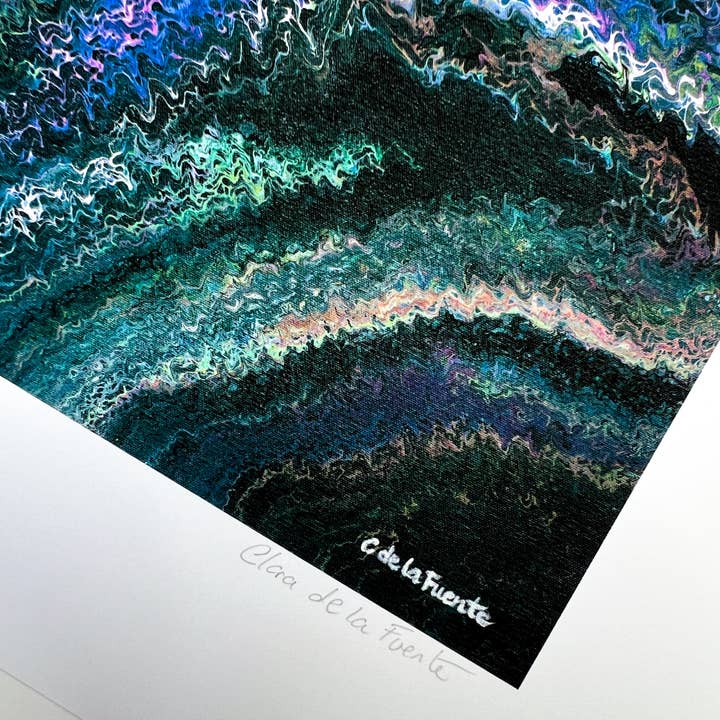 Clara de la Fuente Artist - Wholesale Art Print - Abstract Northern Lights Aurora Celestial Sky Print Premium10