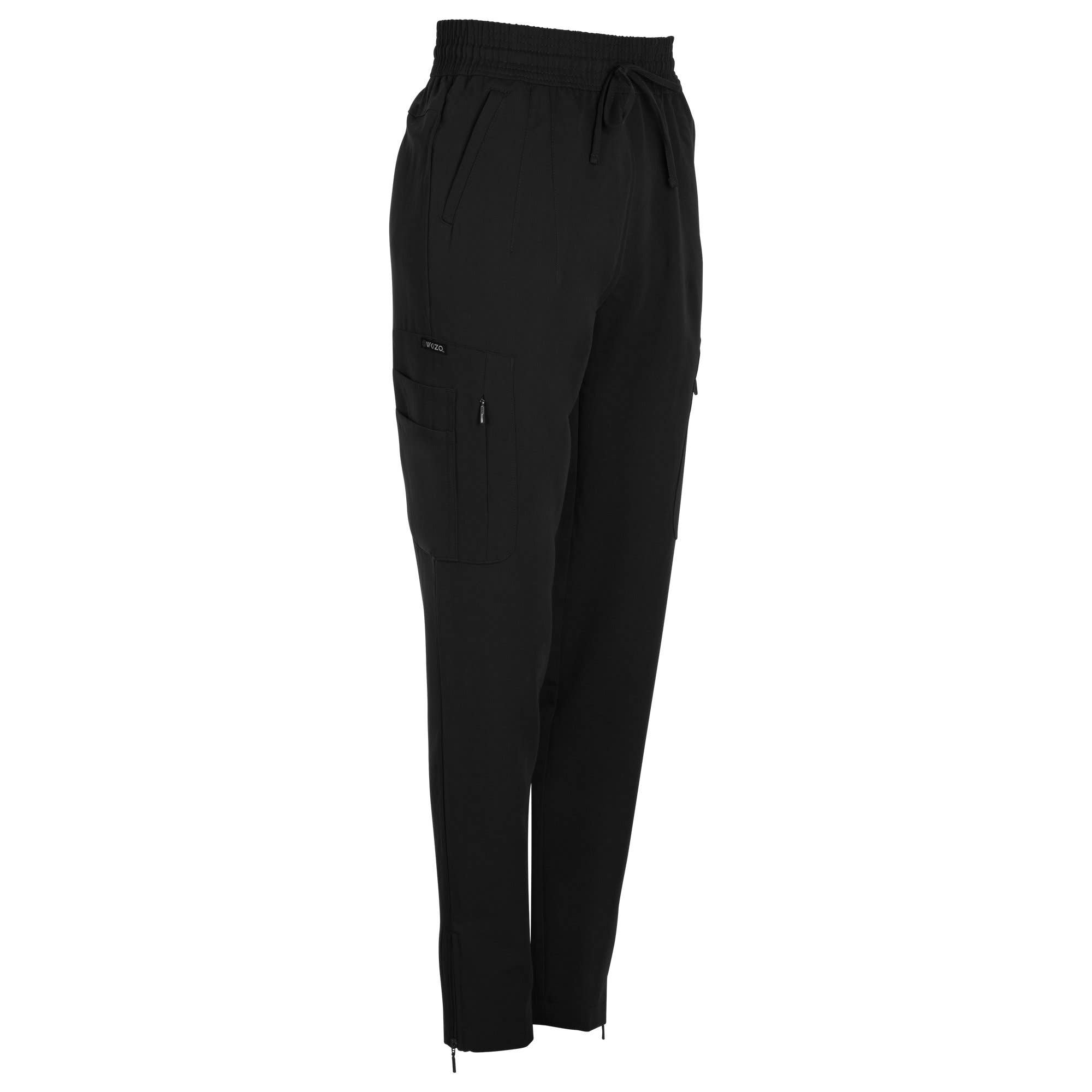 Wozo Uniforms - Venta al por mayor Pantalones deportivos/chándal - Mujer - PANTALONES JOGGER ANTIMICROBIANOS LISA SLIM FIT 8 BOLSILLOS NEGRO6