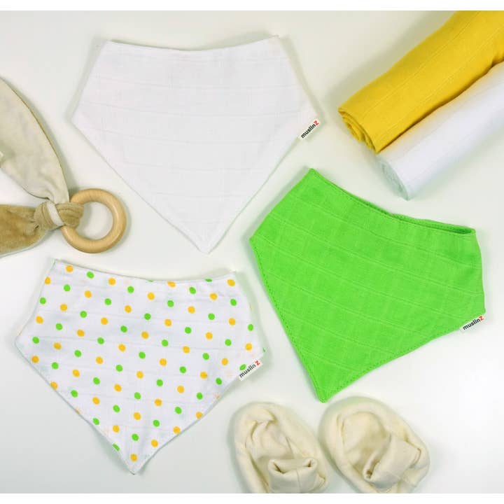 Muslinz - MerryGoRoundUK Ltd – wholesale Bandana bib – MuslinZ 3pk Cotton Muslin Dribble Bibs10