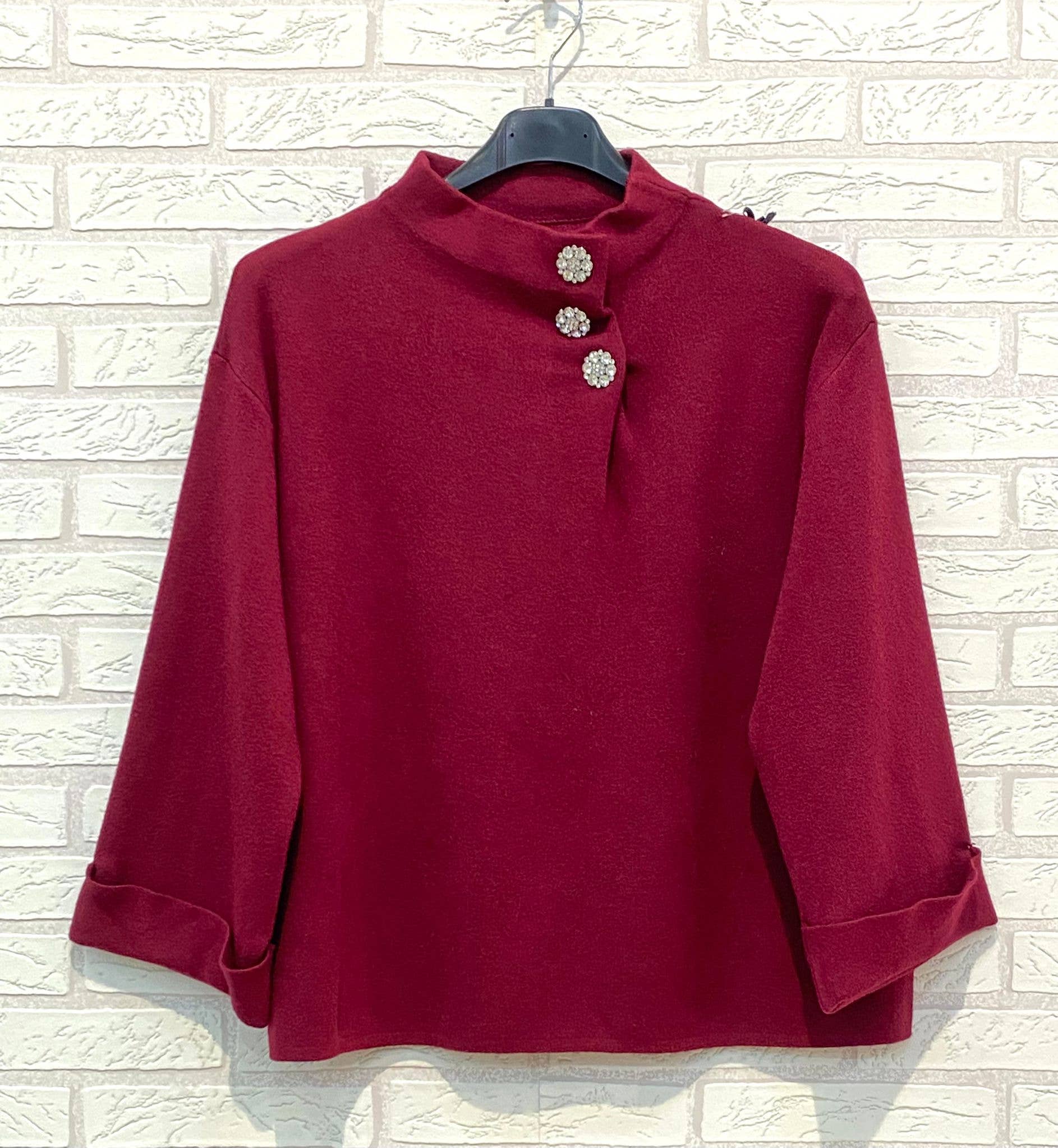 Ling - Wholesale Knit Top - Women's - REF.90471 KNIT SWEATER WITH PEARLS ON THE PERKIN COLLAR4