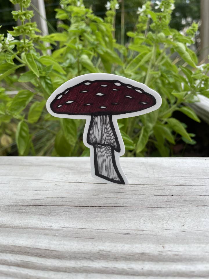 Svampklistermärke, Vattentät vinylklistermärke, Naturklistermärke för wholesale av MossyPathArt