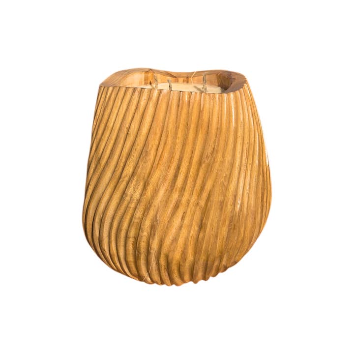 Stor ljus av teakträ för wholesale av The Artisan and Company