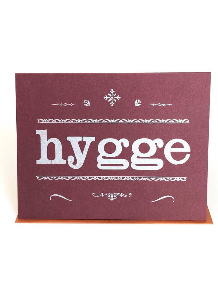 Hygge - Original Letterpress Printed Card for wholesale by Wingedprints