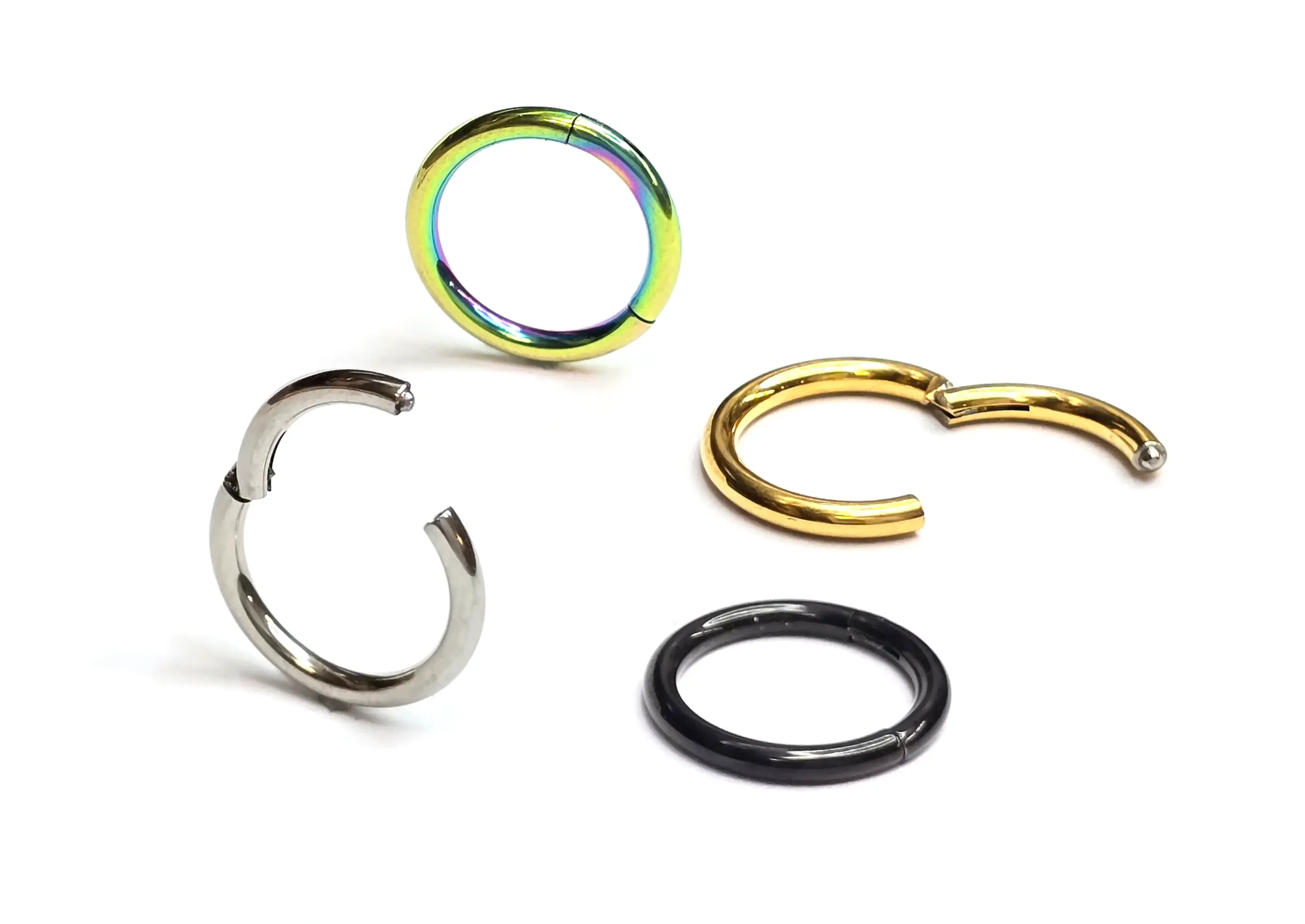 Bodytrend - Wholesale Nose Ring - TITANIUM  - SEGMENT HINGED RINGS , CLICKER RING8