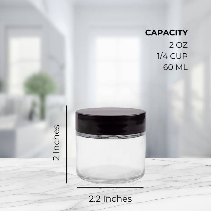 Kurated Korner - Vendita all'ingrosso Barattoli - Barattoli in vetro trasparente con lato dritto Cornucopia da 2 once (12 pezzi)4