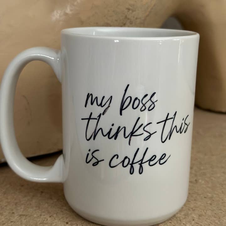 My boss thinks this is Coffee 15oz Ceramic Coffee Mug for wholesale by Crooked Halo