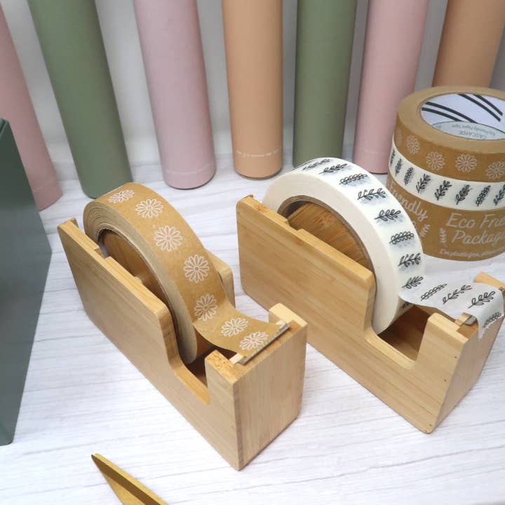 Cascayde - Wholesale Tape Dispenser - Bamboo Tape Dispenser - Desk Stationery, Wrapping & Packing