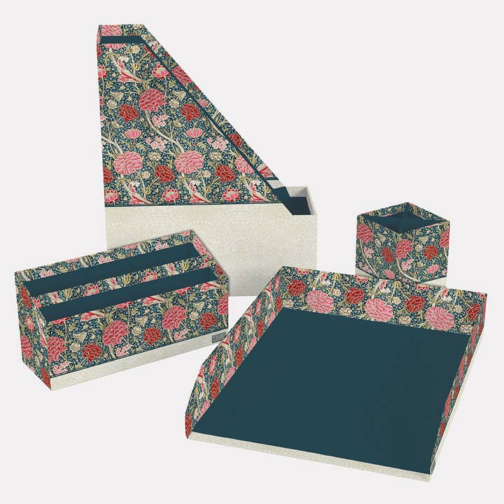 Desk Organiser (4pcs) - William Morris - Cray for wholesale by The Gifted Stationery Company
