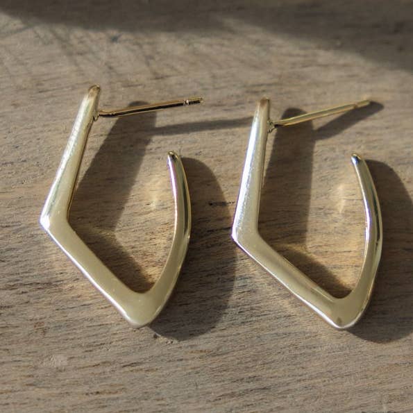 polished point hoops for wholesale by Wild Abandon Jewelry