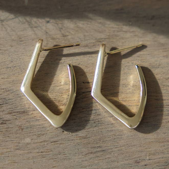 polished point hoops for wholesale by Wild Abandon Jewelry