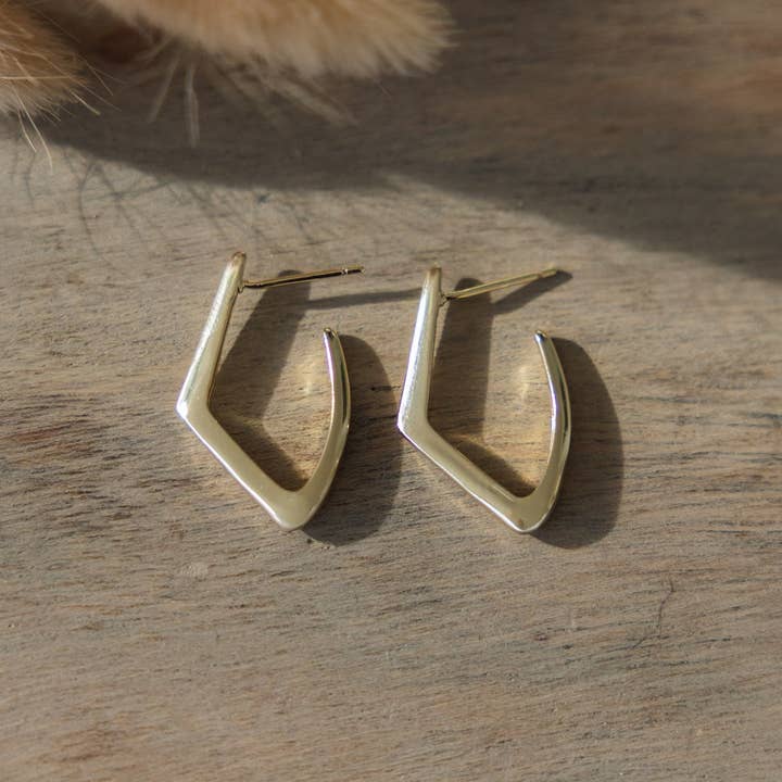 polished point hoops for wholesale by Wild Abandon Jewelry
