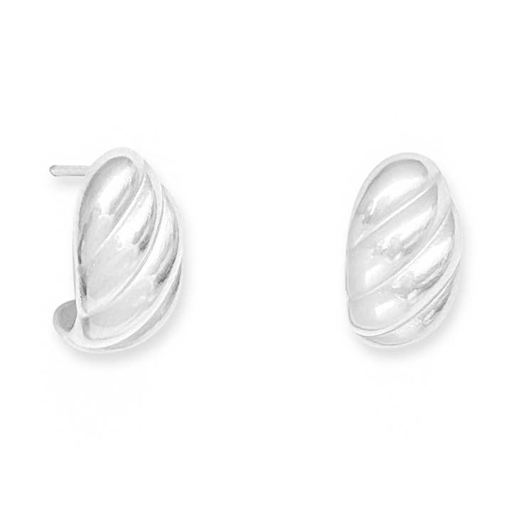 MARGAUX SILVER CROISSANT STUD EARRINGS for wholesale by MAI DESIREE