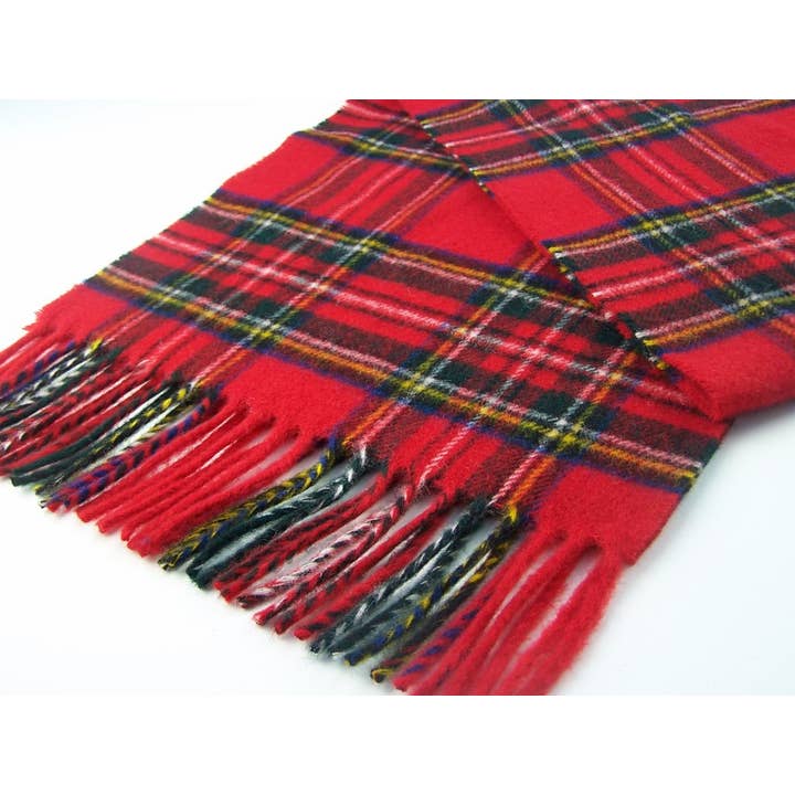 Bronte Moon - Wholesale Scarf - Unisex - Royal Stewart Tartan Scarf - Merino Lambswool - Made in UK