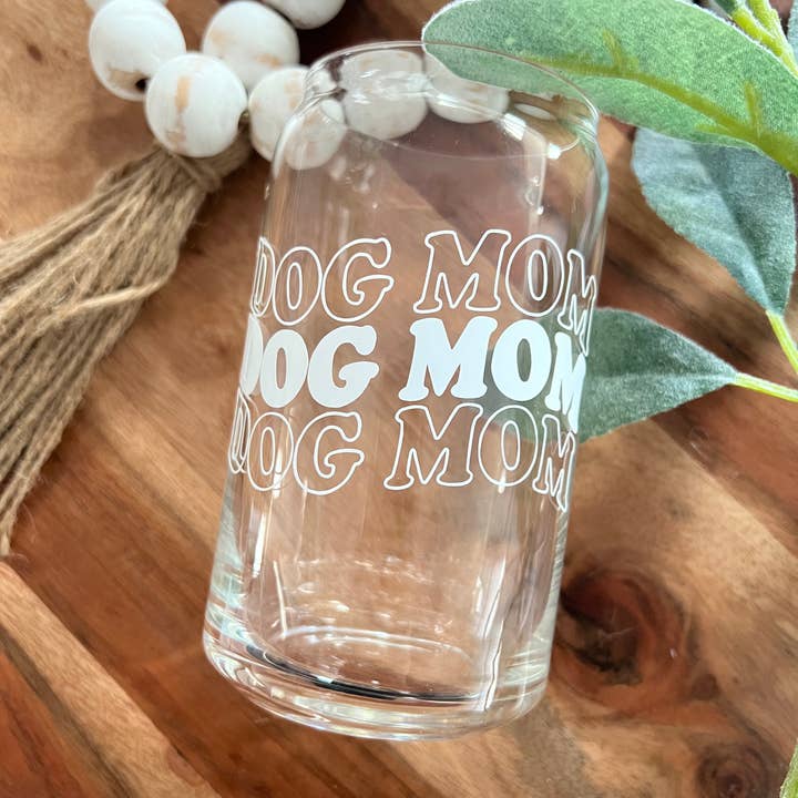 Tazza di vetro Dog Mom Can per la vendita all'ingrosso da parte di Boho Sips