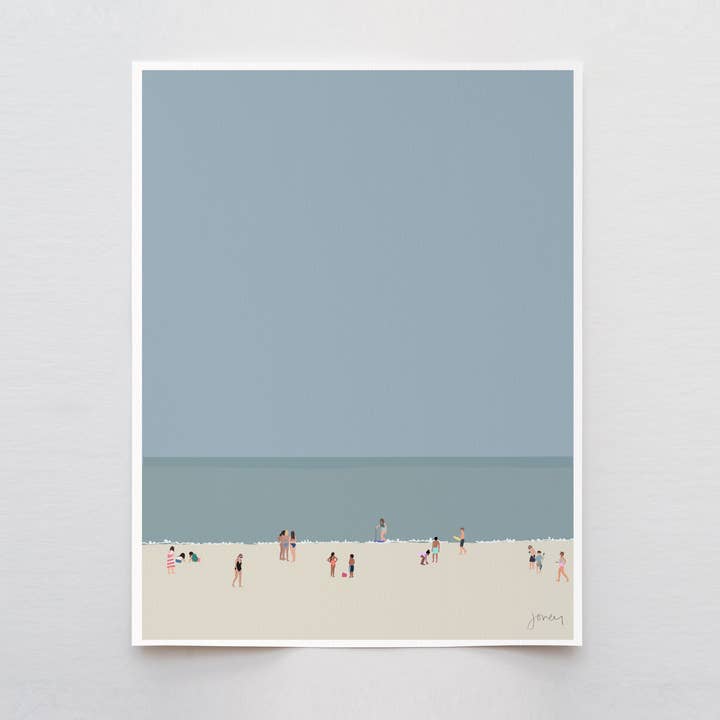 Impression artistique Un après-midi sur la plage. Signé Sans cadre. 230716 pour la vente par Jorey Hurley