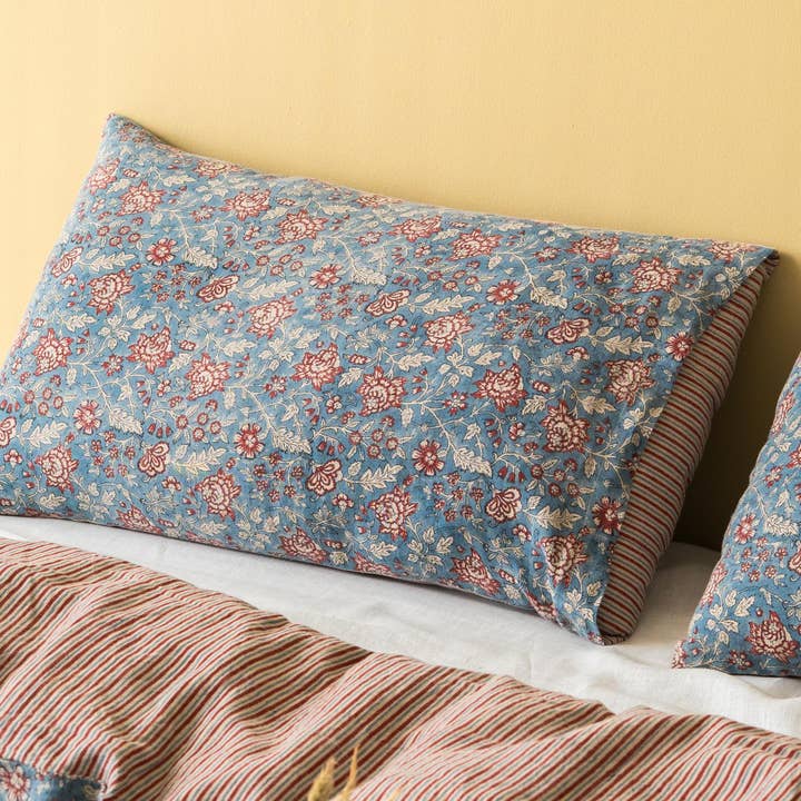 Live Linen - Wholesale Duvet Cover - Elegant Velma Block Print Linen Duvet Cover – Luxe2