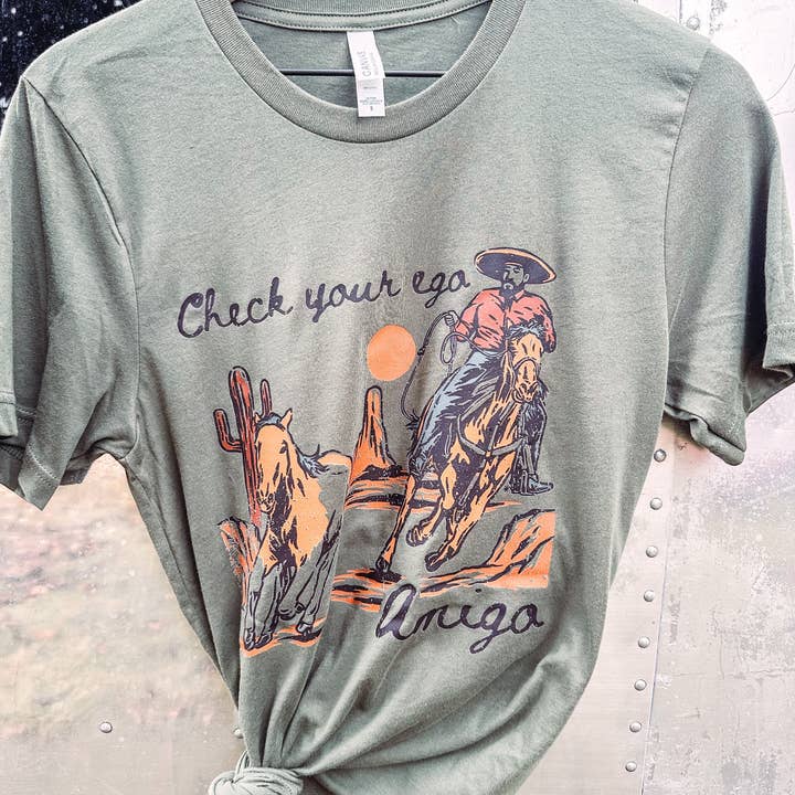 Check Your Ego Amigo - Top graphique pour la vente par Burro Threads Co.