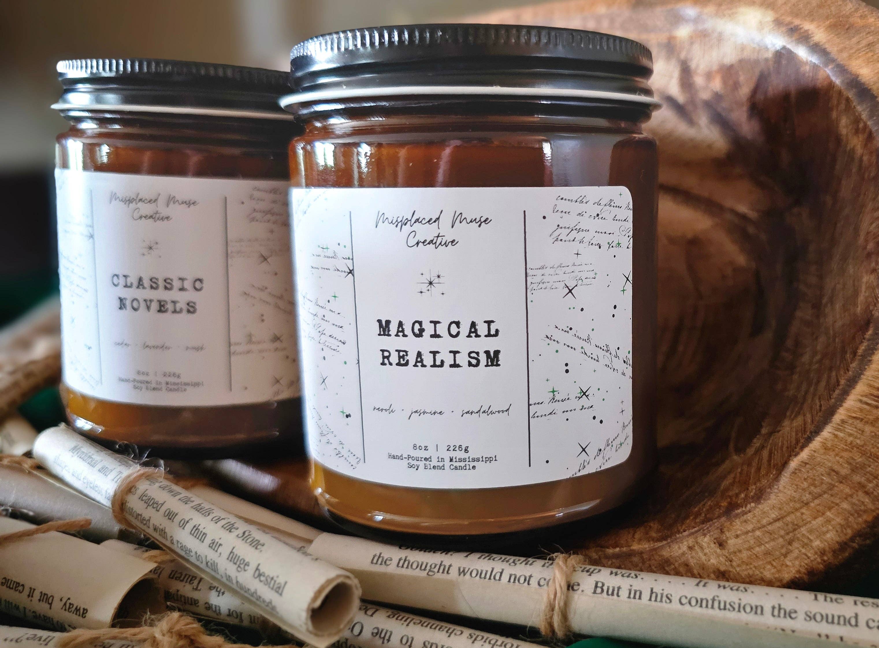 Misplaced Muse Creative - Wholesale Jar/Filled Candle - Magical Realism Soy Candle (Neroli + Jasmine)5
