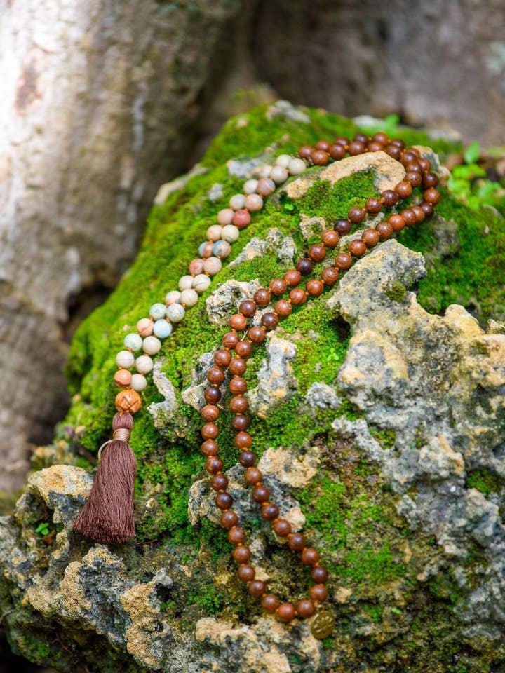Sandelholz Serpentin 108 Perlen Mala für Yoga Meditation für den Großhandel von Samadhi Mala Beads