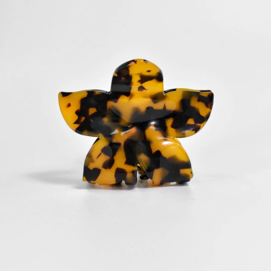 SoapElenGlen - Wholesale Hair Clip - Women's - Tortoise & Marbled Plumeria Flower Acetate Hair Claw Clip8