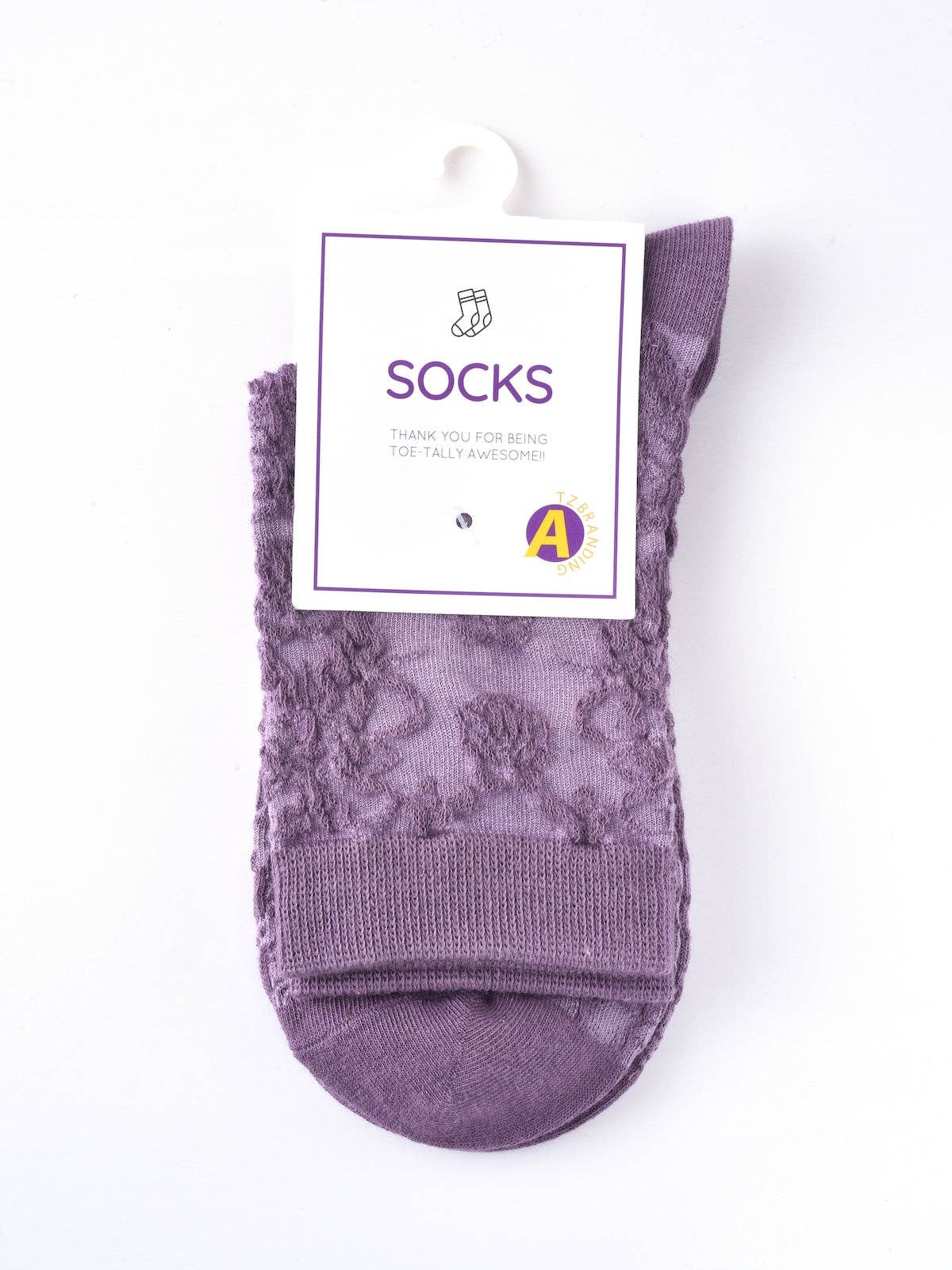 Funkyrel® Atzbranding Limited – Großhandel Socken – Damen – Rufia - Lila geprägte Damensocken1