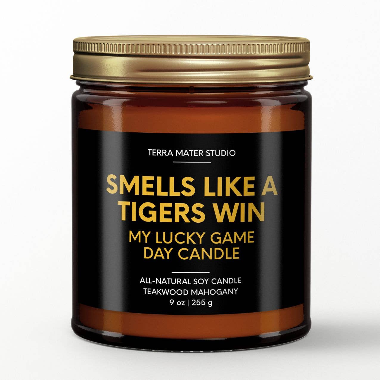 Terra Mater Studio LLC - Wholesale Jar/Filled Candle - Smells Like A Tigers Win Game Day Candle | Tigers Merch1