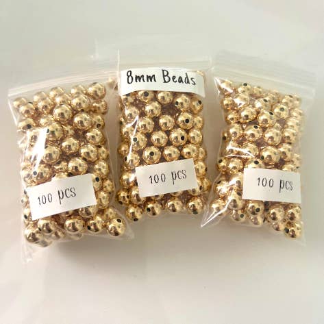 Js Wholesale Jewelry - Wholesale Beads - 14K Gold Filled Non Tarnish Spacer Beads,8mm Gold beads (Cop