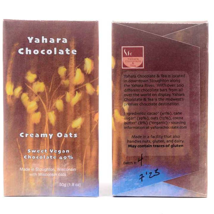 Yahara Vegan Oat Chocolate Bar for wholesale by Yahara Chocolate