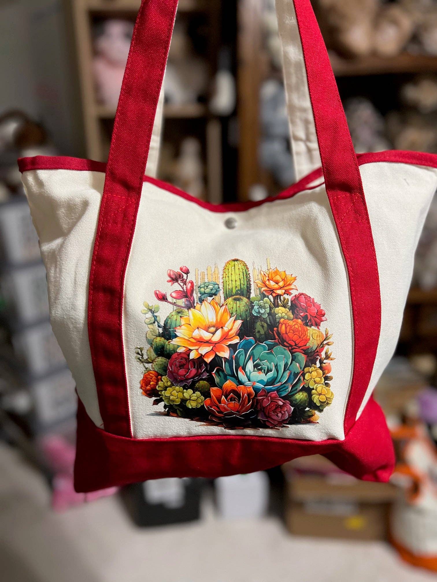 Cedar Hill Country Market - Wholesale Tote Bag - Women's - Western Themed Two Pocket Canvas Market/Tote Bags - Multi Colors3