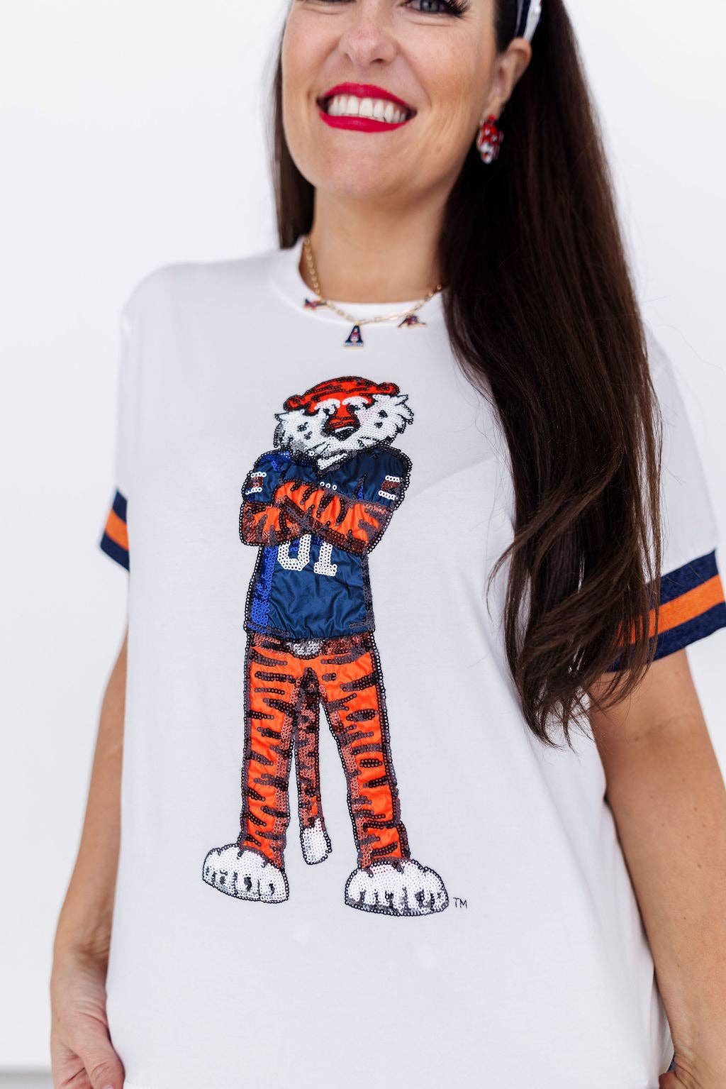 Brianna Cannon - Wholesale Screen Printed T-Shirt - Women's - Auburn Sparkle Logo T-Shirt1