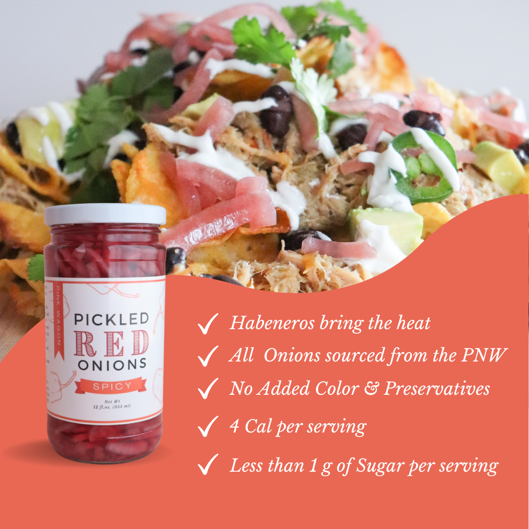 Pink Wagon Foods - Wholesale Pickled Vegetables - Pickled Red Onions - Spicy2