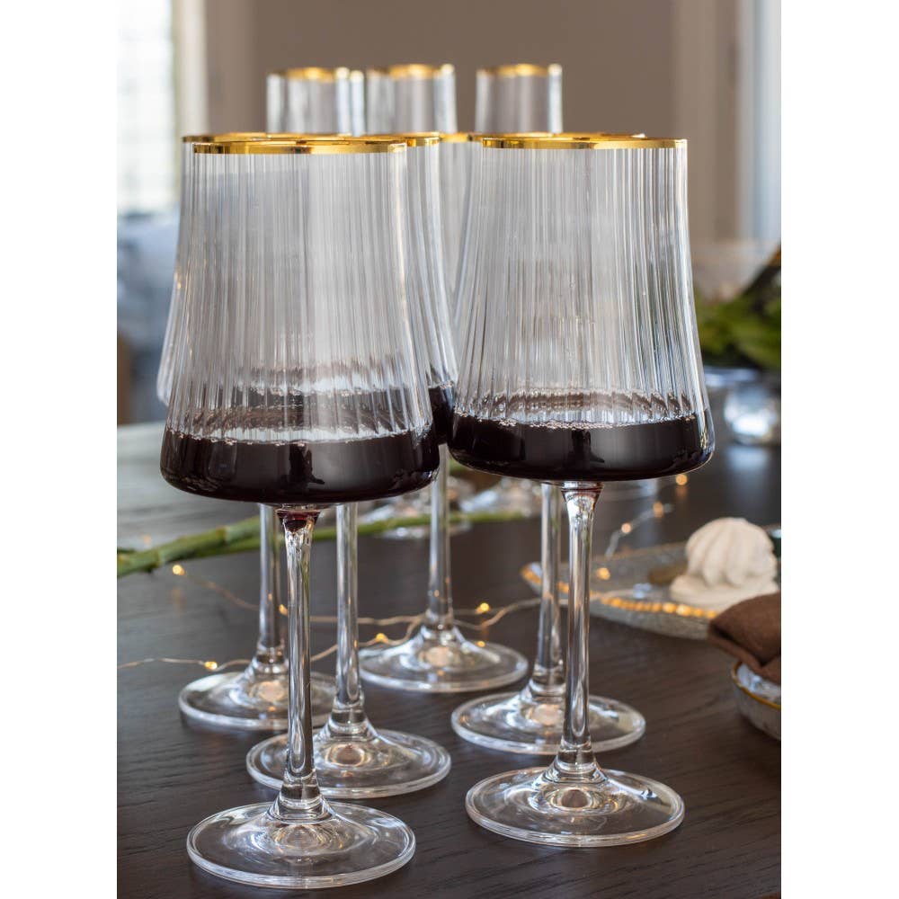 AULICA - Wholesale Wine Glass - Gold-rimmed wine glasses 360ml - set of 61