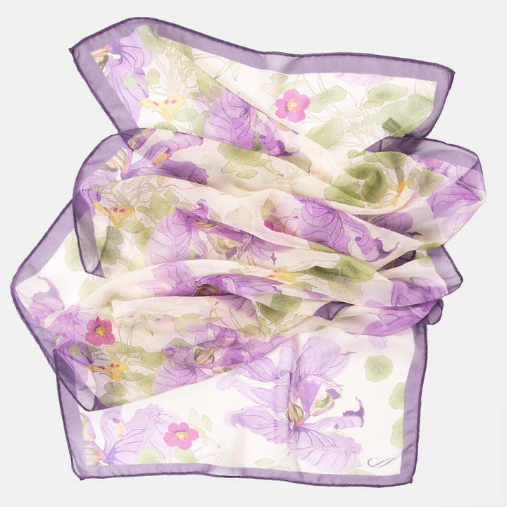 Elizabetta Made in Italy USA - Wholesale Scarf - Women's - Monique - Long Sheer Silk Scarf - Lavender1