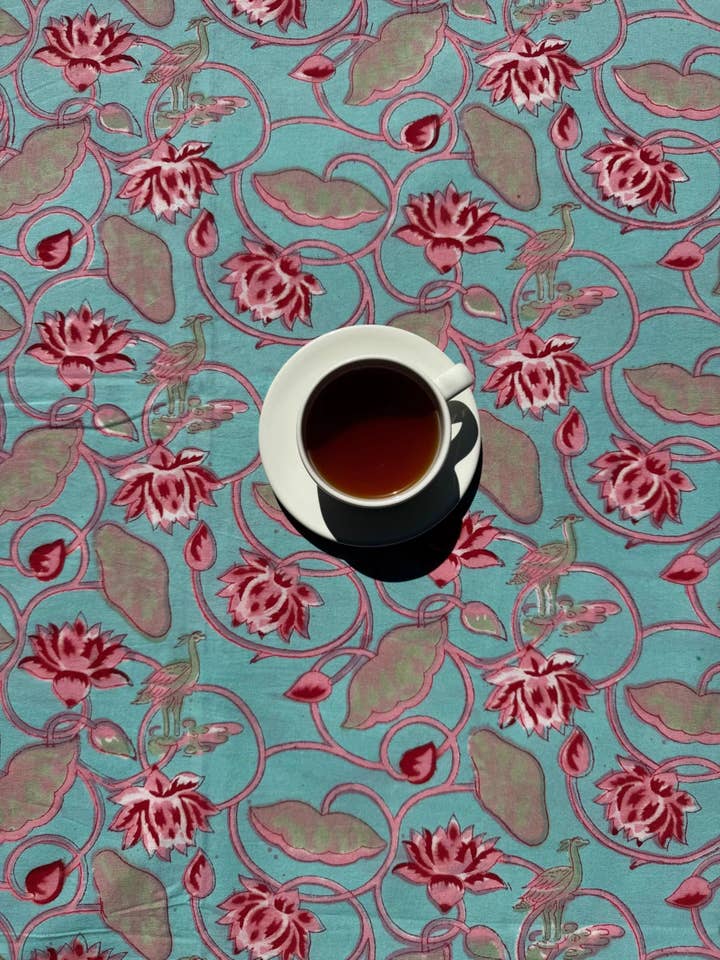 Block Print Cotton Table Cloth (Large - 72"x108") #D37 for wholesale by House of Mulmul LLC