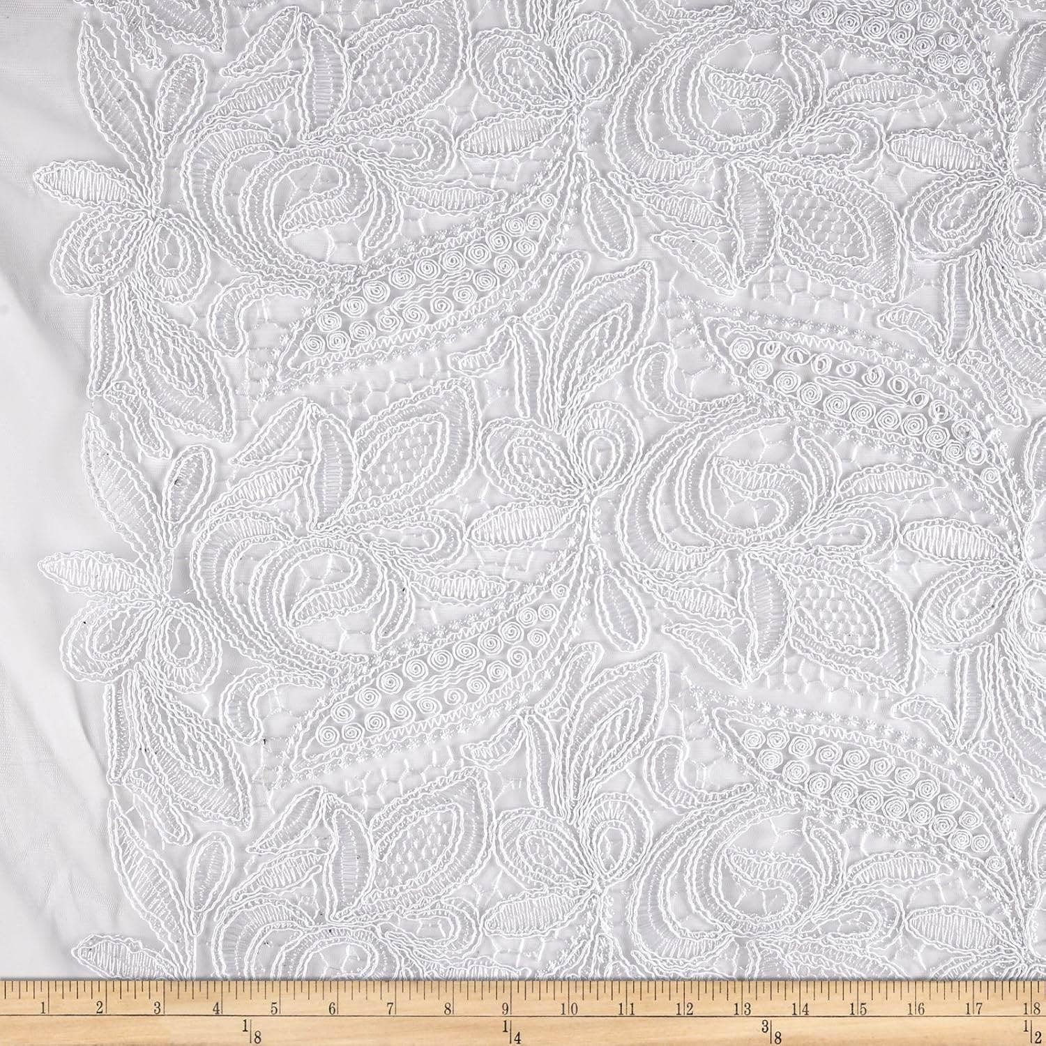 Fabrics Star - Wholesale Fabric - CREATION Glitter Embroidered Mesh Fabric. Lace Netting Material ideal for Sewing, Dresses, Gowns, Dresses, Skirts, Veils, Etc.2