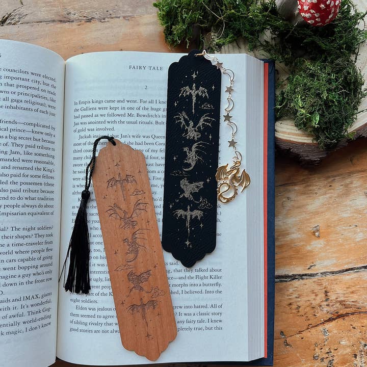 The Bookish Atelier - Wholesale Bookmark - Faux Leather Dragon Bookmark2