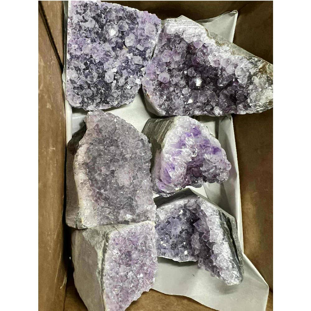 Kheops International - Wholesale Spiritual Stone/Crystal - Geodes Small Box - Amethyst Cut Base Clusters (3lbs)1