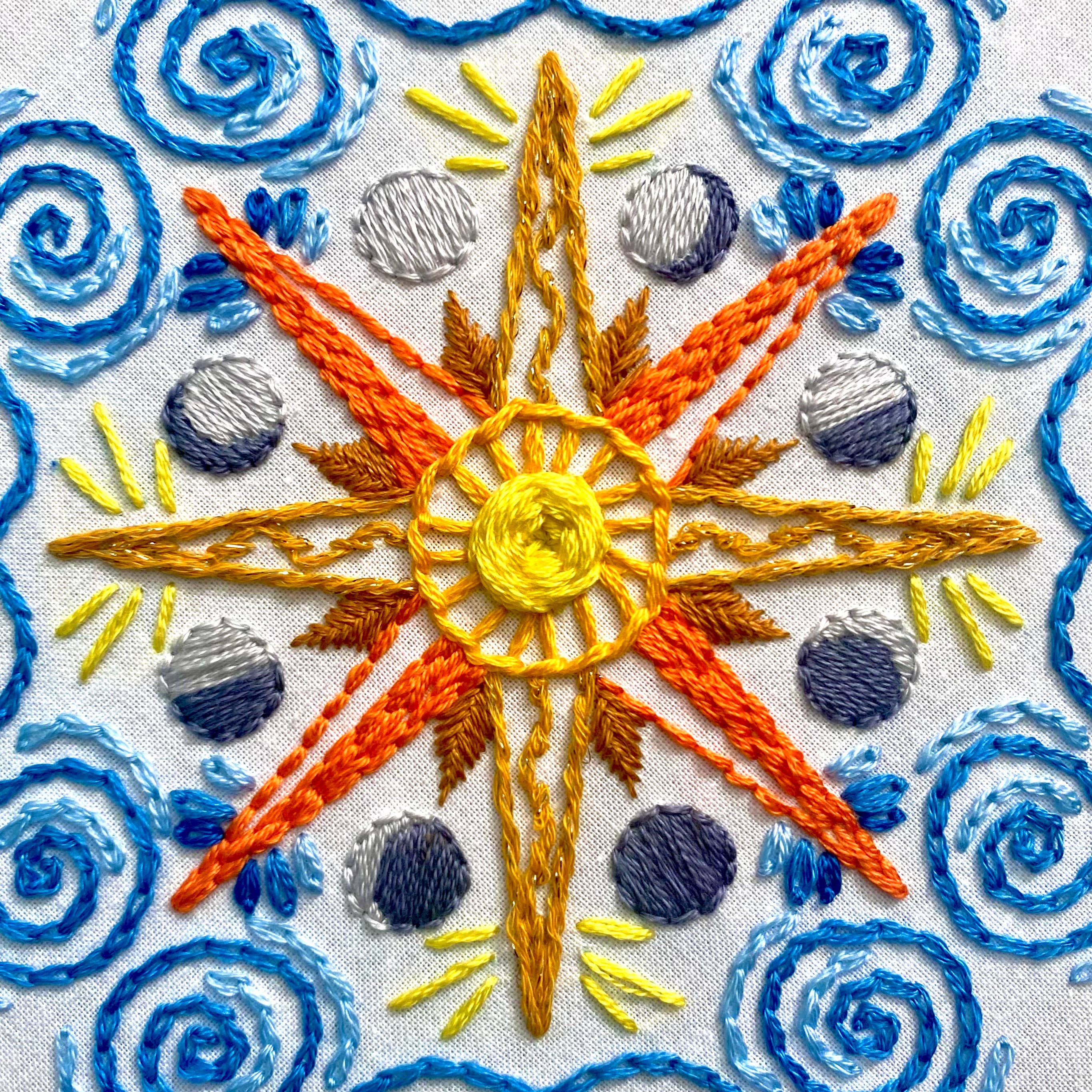 Stitches By Tiff - Wholesale Embroidery/Cross Stitch Supplies - Celestial Mandala Sampler DIY Embroidery Craft Kit5