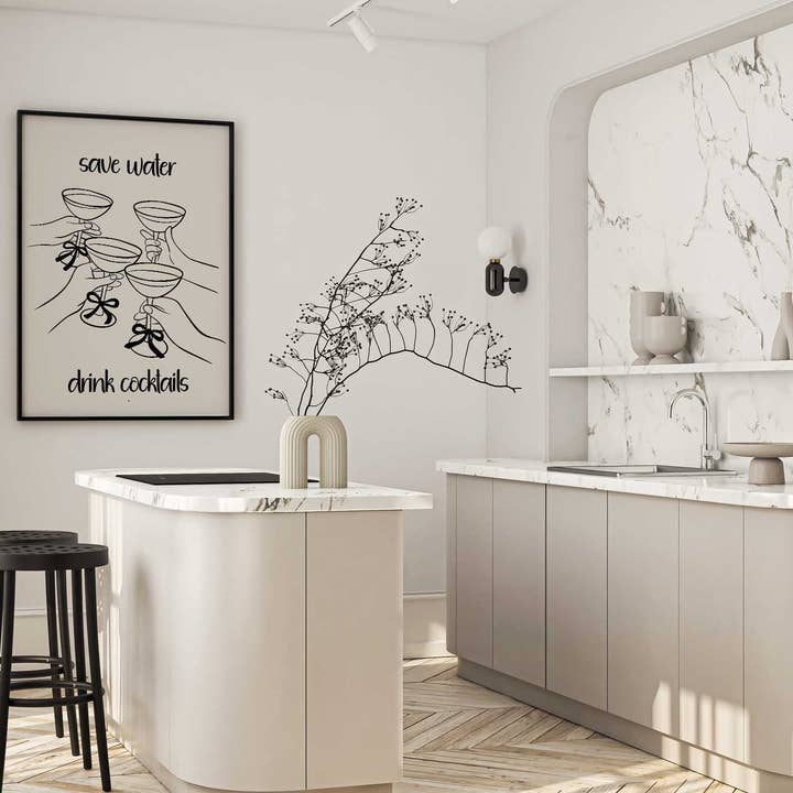 D'LUXE PRINTS - Wholesale Poster - Save Water Drink Cocktails Print | 5 Colours9