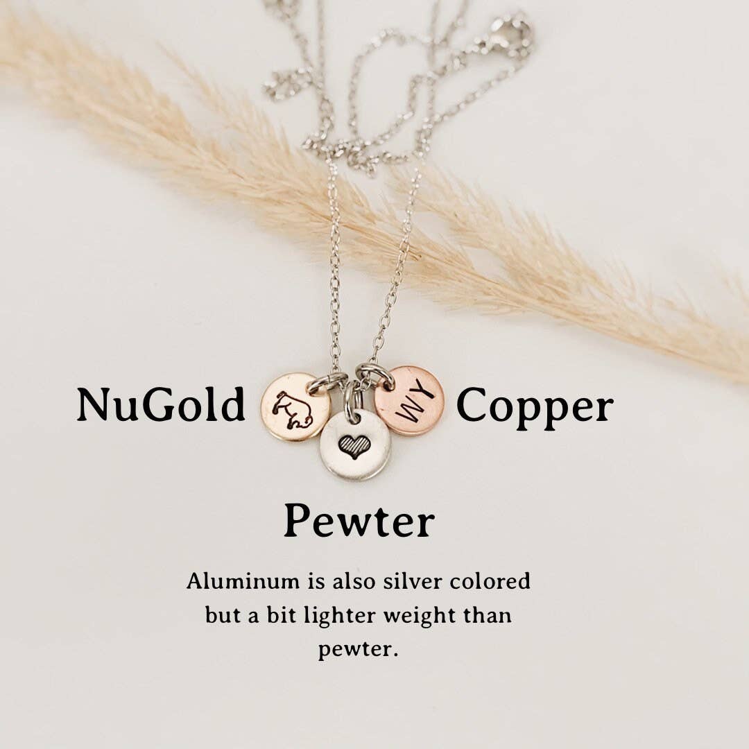 JOY IN THE MORNING - Wholesale Pendant/Charm Necklace - Botanical Bison Necklace, Buffalo, Hand Stamped Necklace5