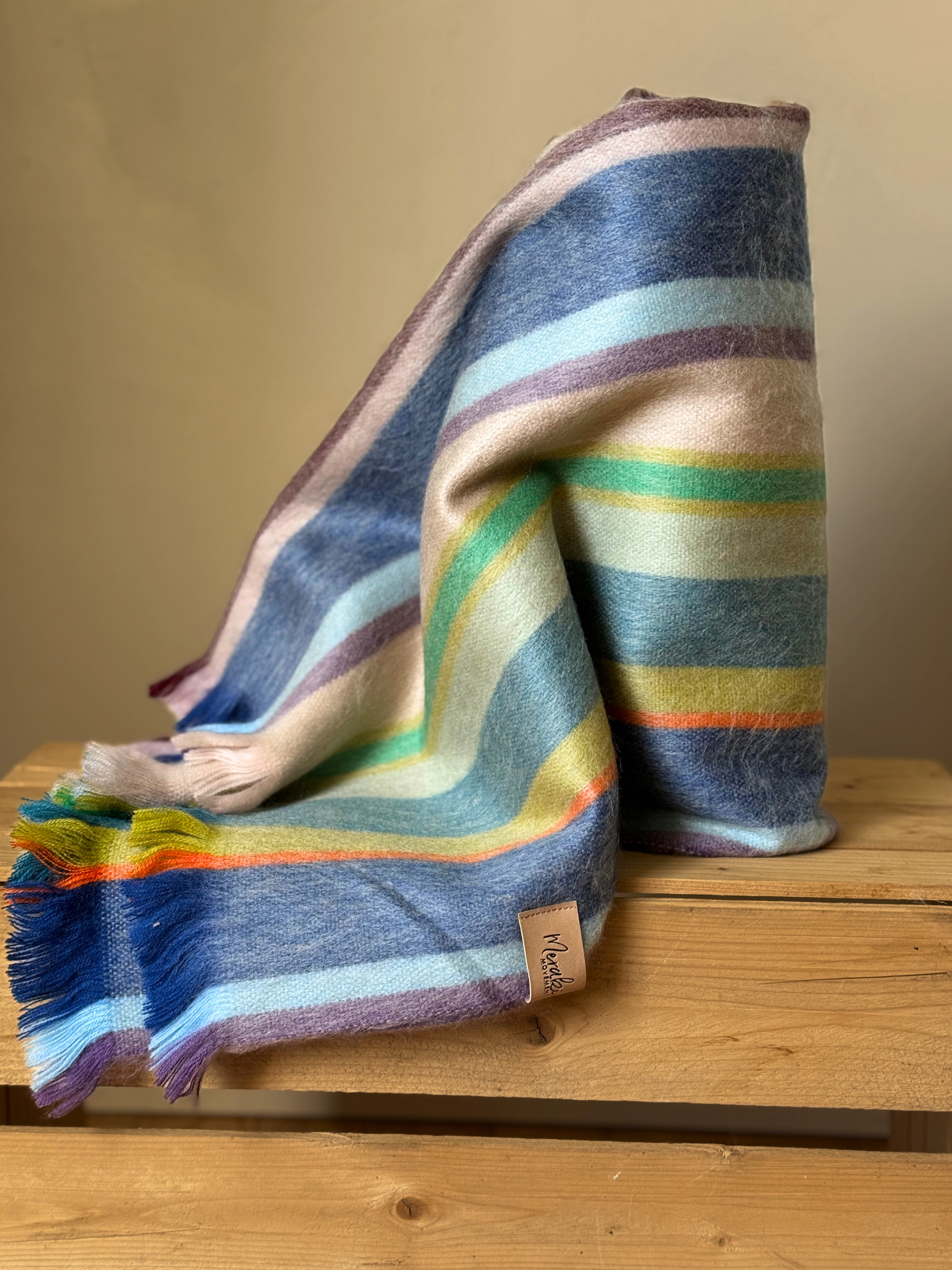 Meraki Movement - Wholesale Scarf - Unisex - Rainbow Bright Alpaca Blanket Scarf2
