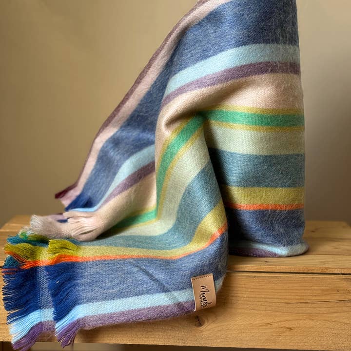 Meraki Movement - Wholesale Scarf - Unisex - Rainbow Bright Alpaca Blanket Scarf2