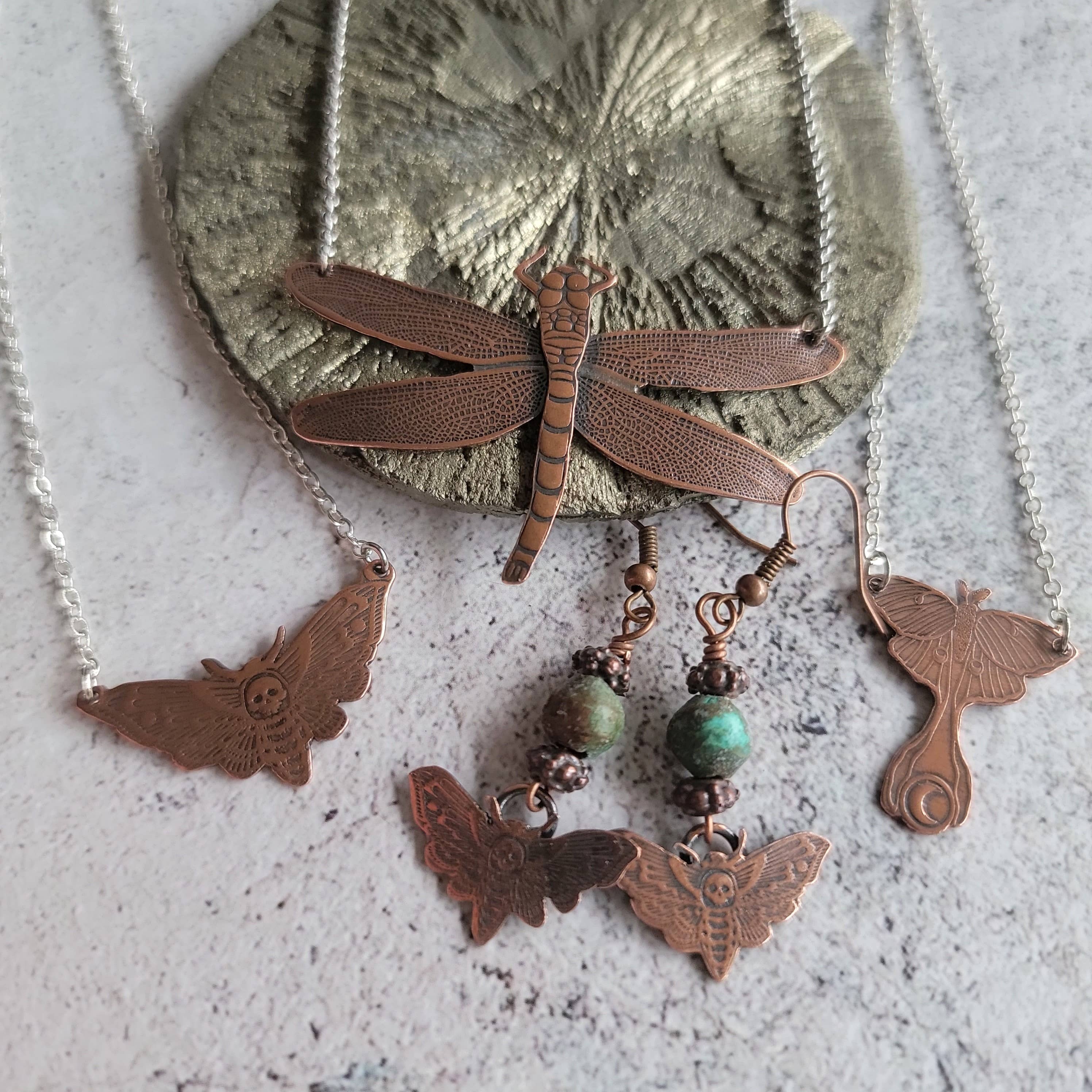 Verdilune - Wholesale Pendant/Charm Necklace - Copper Luna Moth Necklace3