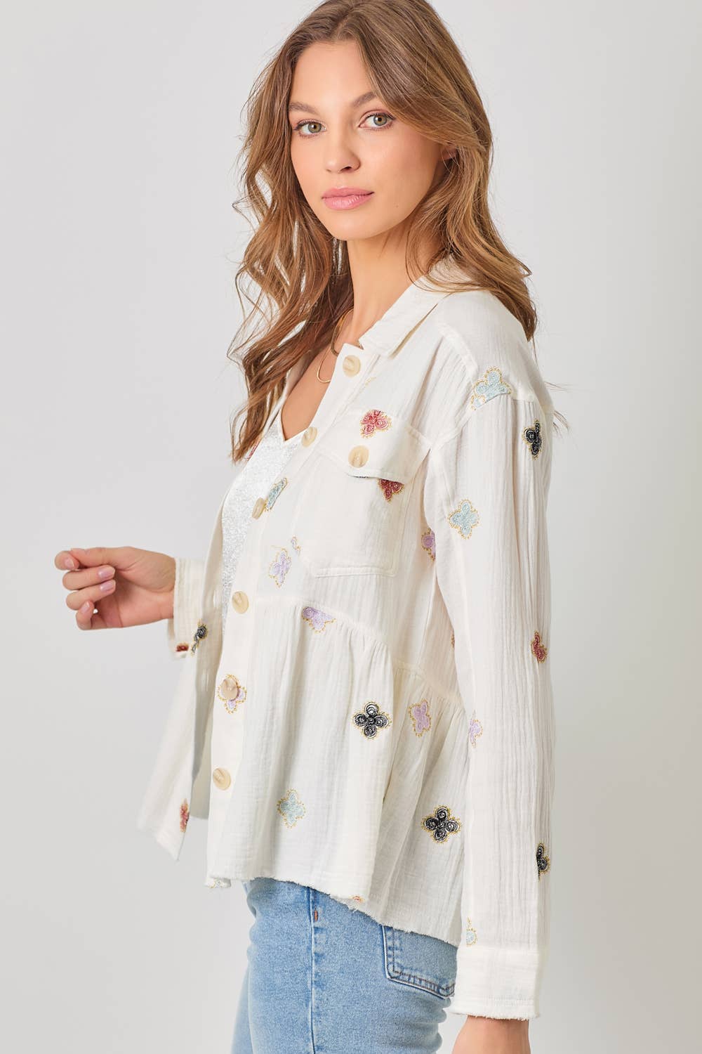 Mystree – Blusão - Mulher por atacado – 61004 Casaco Peplum Lavado2