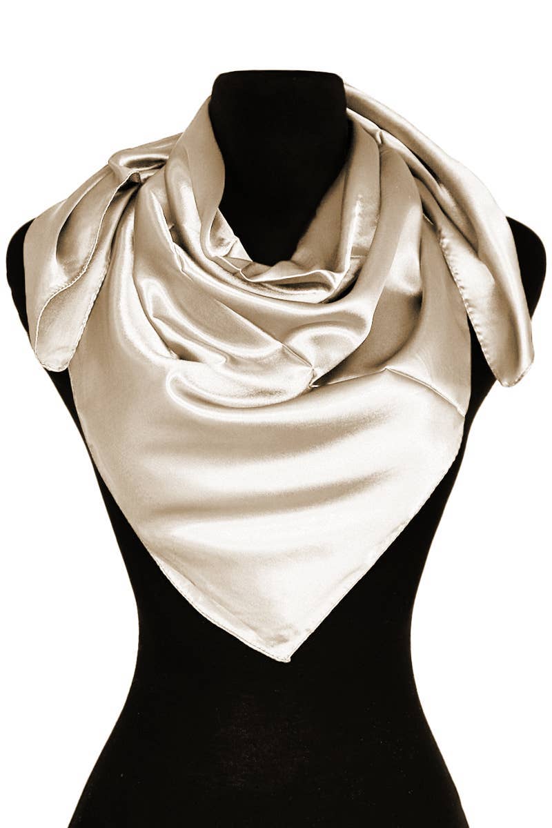Cap Zone - Vente Écharpe – femme - Foulard carré brillant en satin polyester effet soie1