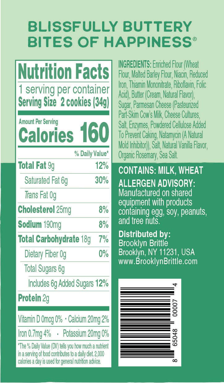 Brooklyn Brittle - Wholesale Cookie - Italian Cookie Brittle – Rosemary Parmesan | Snack Pack2