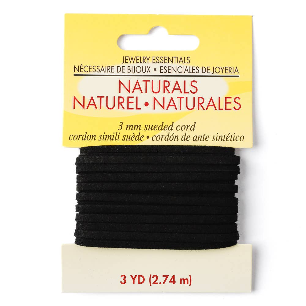 Factory Direct Craft - Wholesale Ribbon - Gift Wrapping - 3 Yard Black Leather Suede Cord0