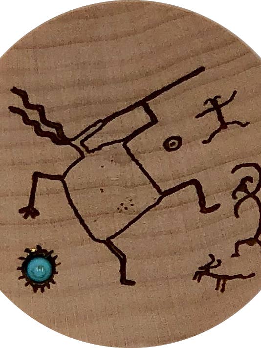 Petroglyph Wood Dreambox for wholesale by Woodcutts Inc.